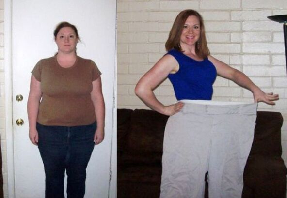 Femeie înainte și după o dietă de băut